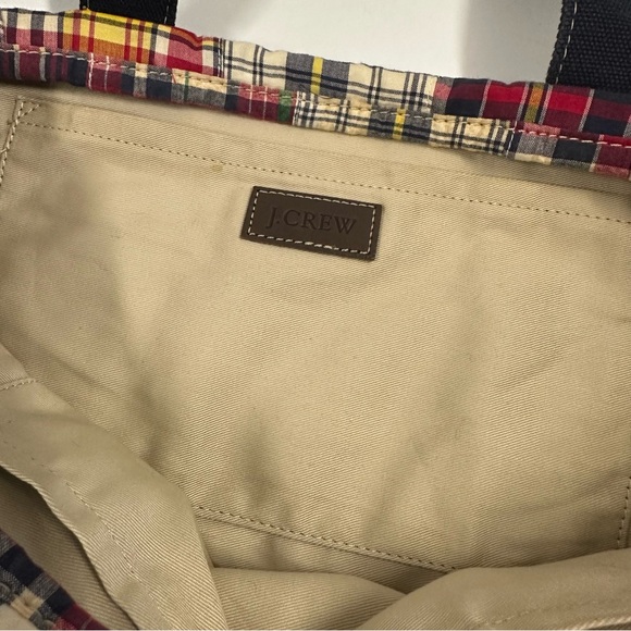 J.Crew Madras Patchwork Plaid Tote Bag - Picture 4 of 7